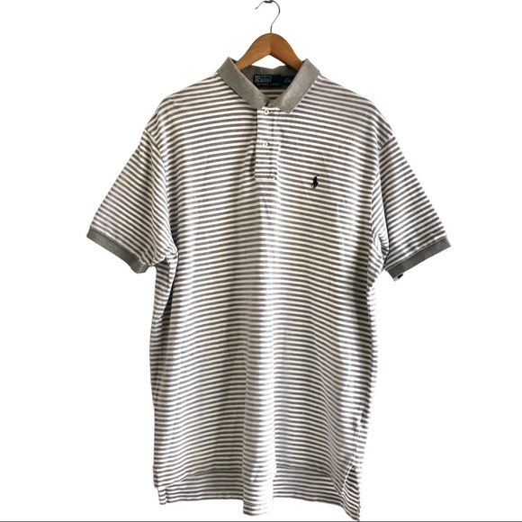 Polo Ralph Lauren Other - Polo Ralph Lauren Grey & White Stripe Shirt XXL